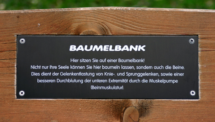 Text der Baumelbank