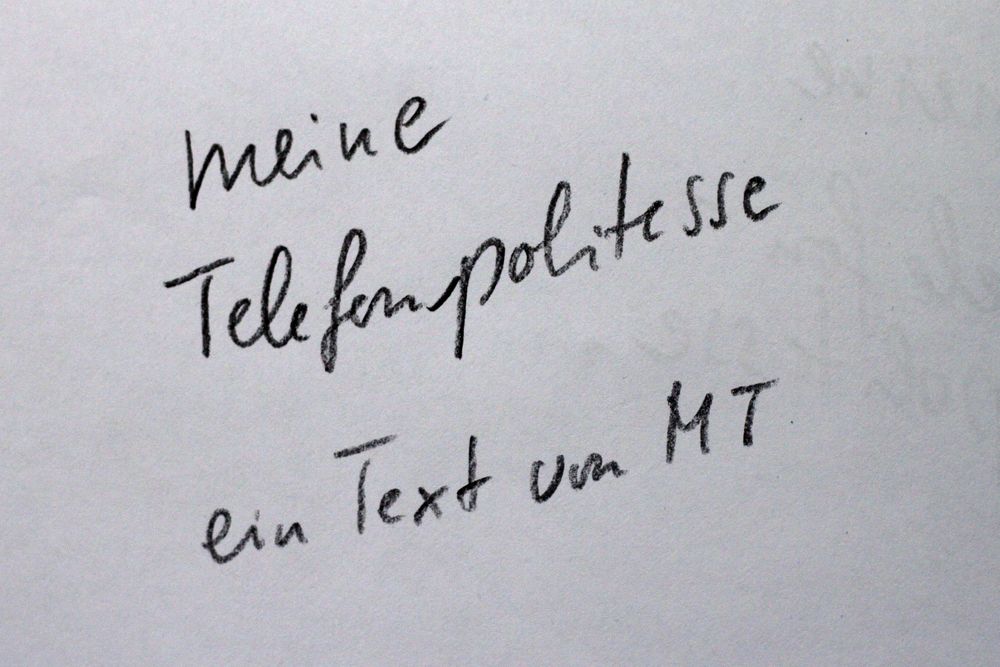 TEXT: KAFKAs TELEFON POLITESSE vonMT