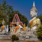 Thai style Buddhas in Wat Phai Rong Wua