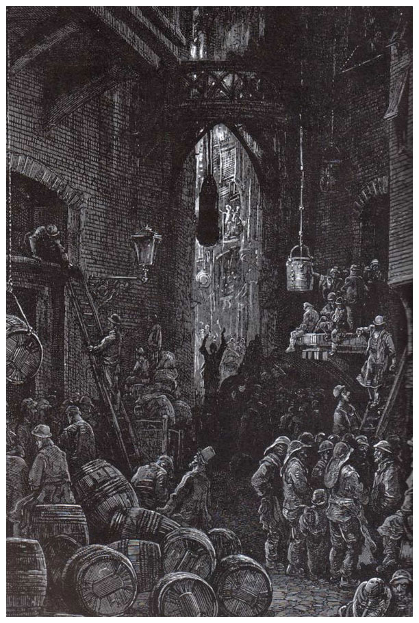 Thames-side street by Gustav Dore