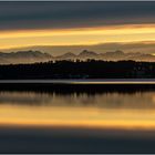 the alps on the golden horizon