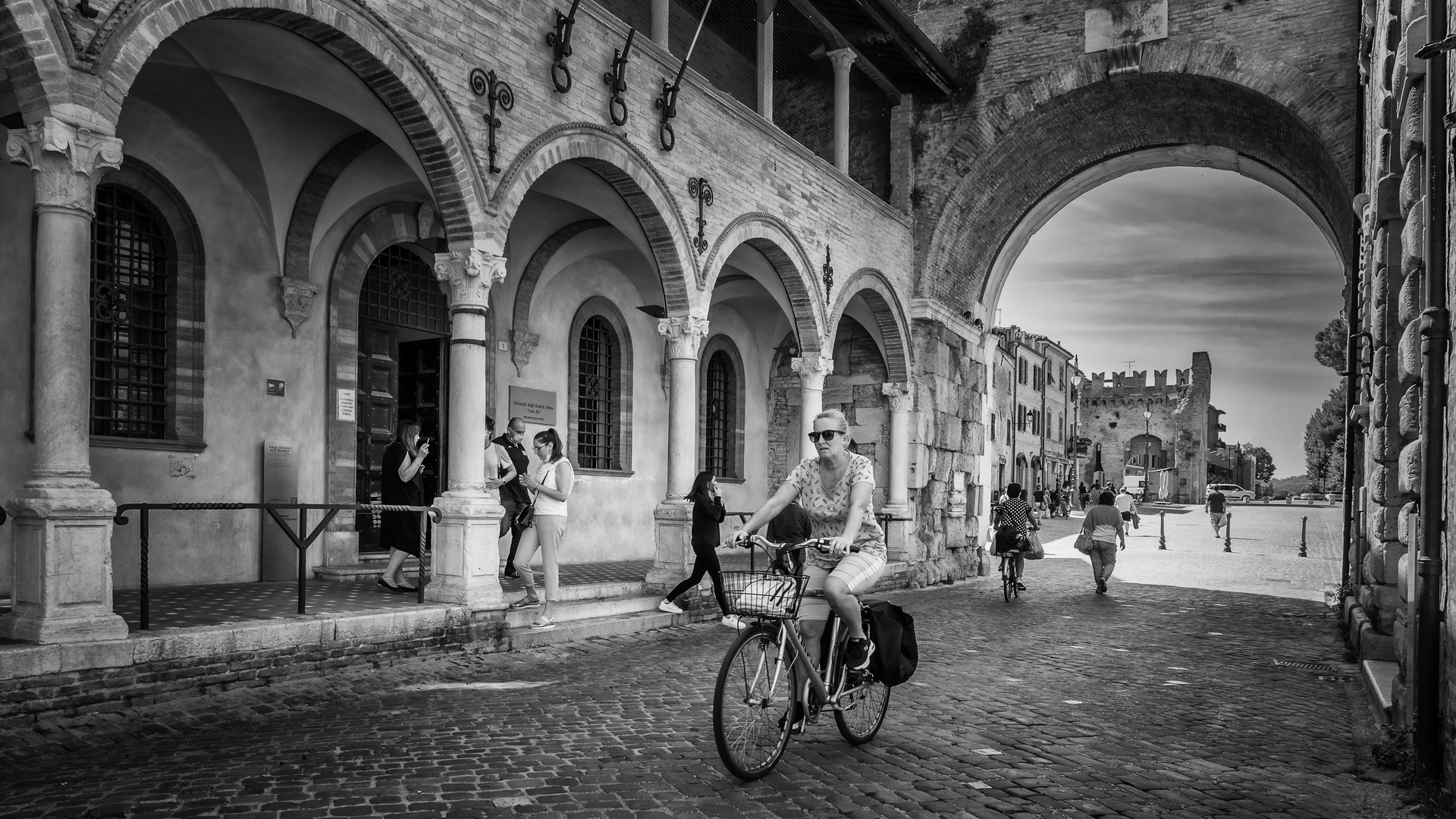 The ancient triumphal arch of Emperor Augustus in Fano, Pesaro-Urbino province, Marche, Italy.