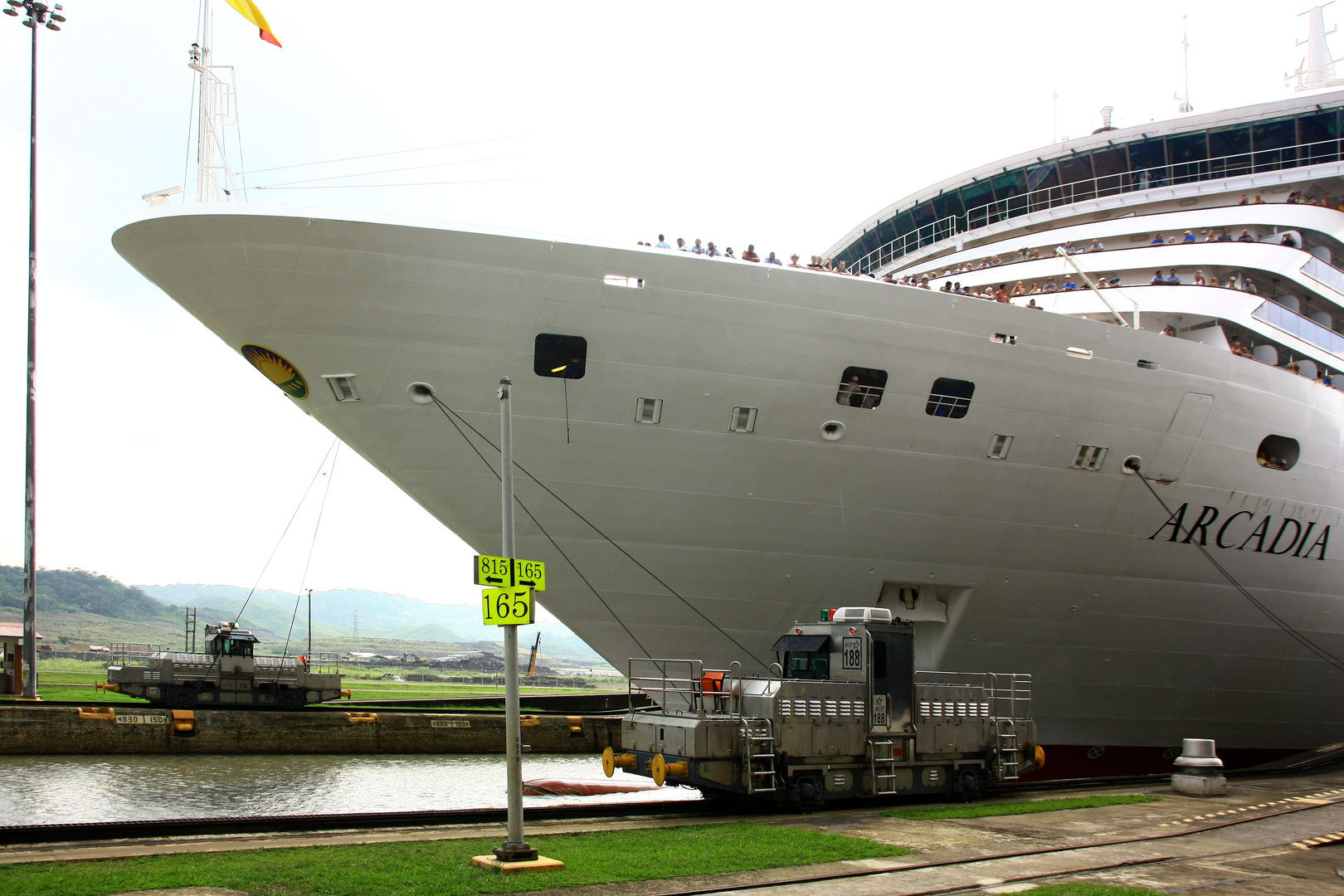 The Arcadia and two of her eight Mules