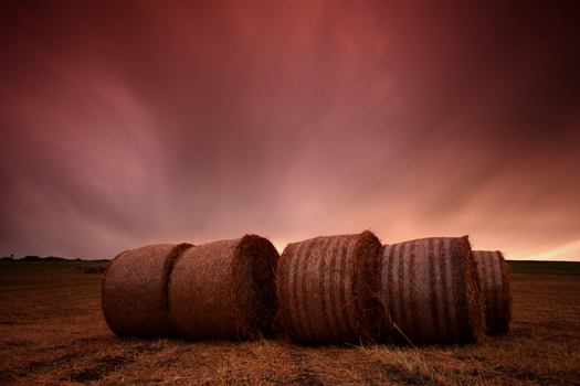 The bales of straw