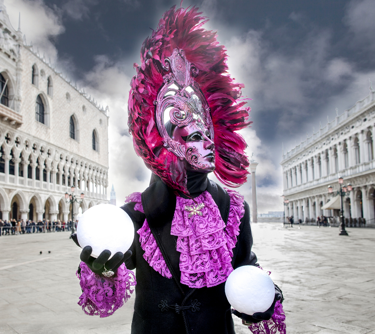 The beautiful masks in the Venice carnival