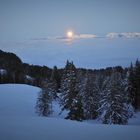 The big moon about fog