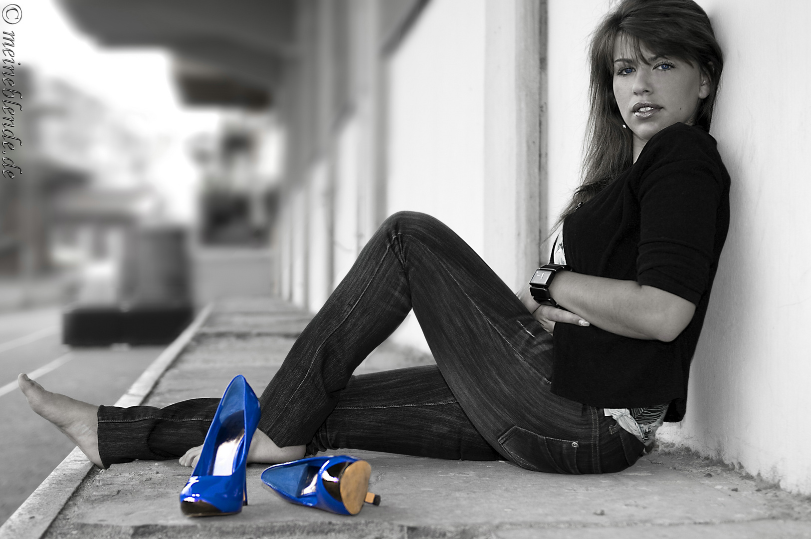 The blue eyed Girl with her blue shoes.....