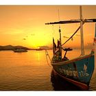 The Boat @ Bangrak Beach Sunset Deep Orange