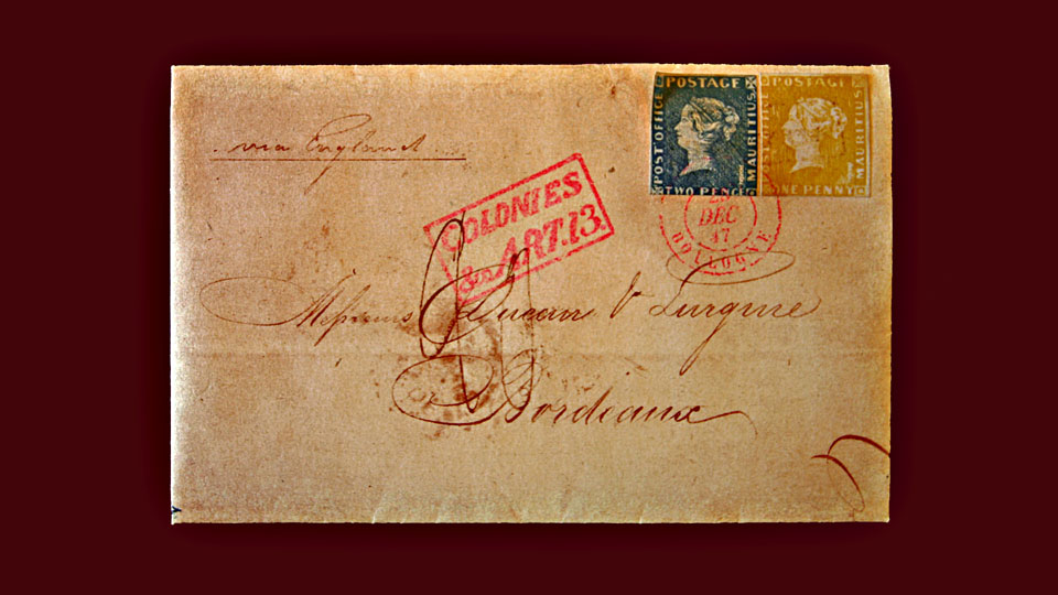 The 'Bordeaux Cover', Copy at the Mauritius Postal Museum, Port Louis / MU