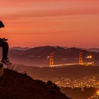 the boy and Golden Gate Bridge