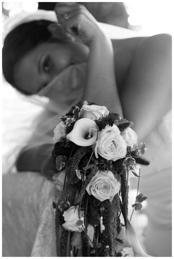 the bride and her bouquet