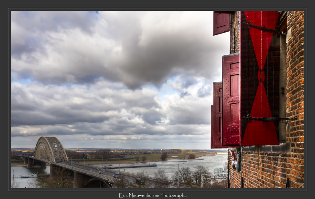 The bridge over the river Waal near Nijmegen