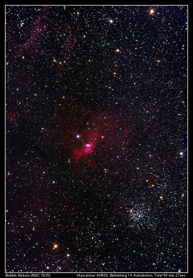 The Bubble Nebula meets M52