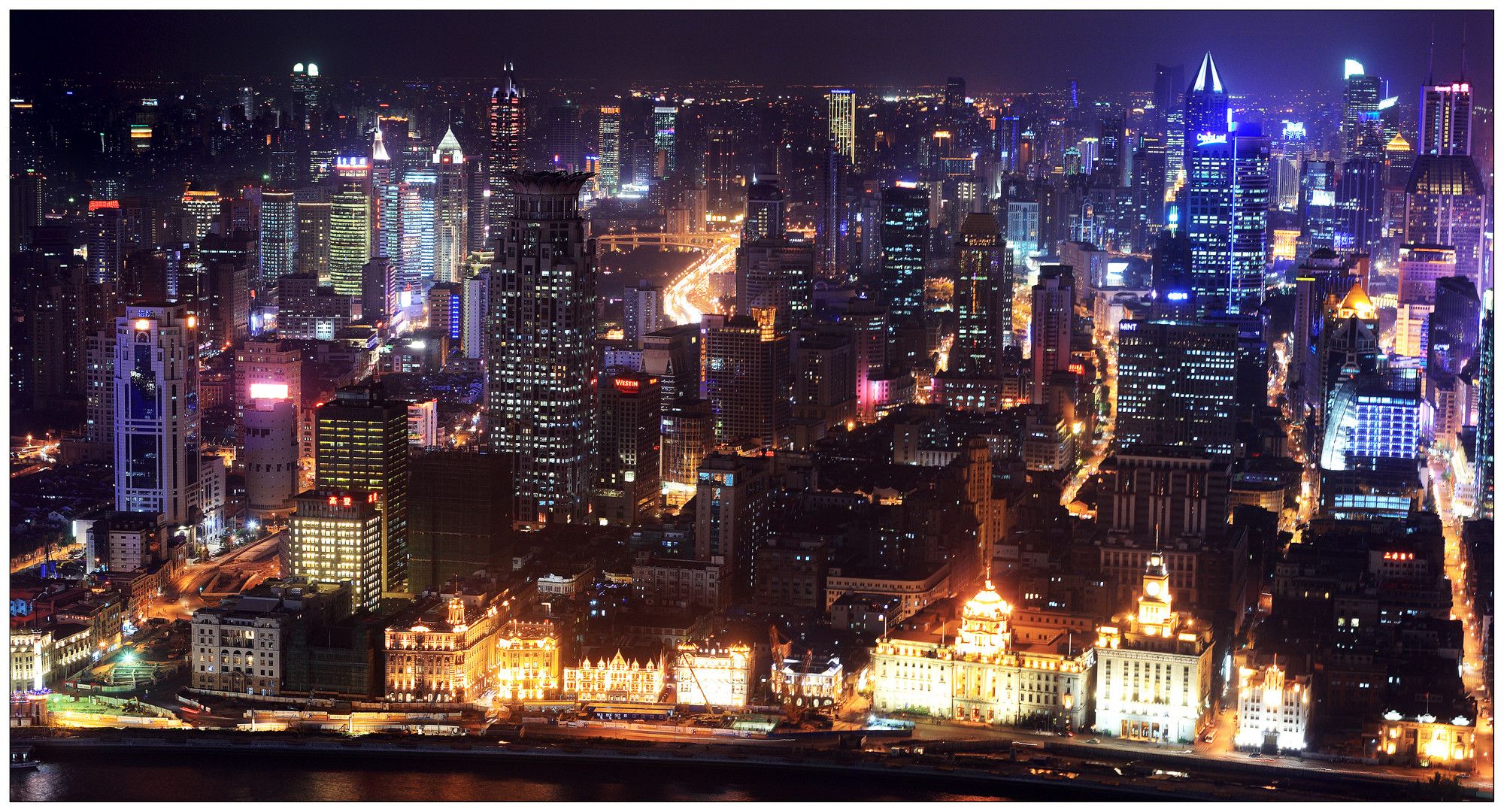 The Bund - Night View from Oriental Pearl Tower, Shanghai