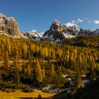 The Cadini di Misurina bathing in sunlight