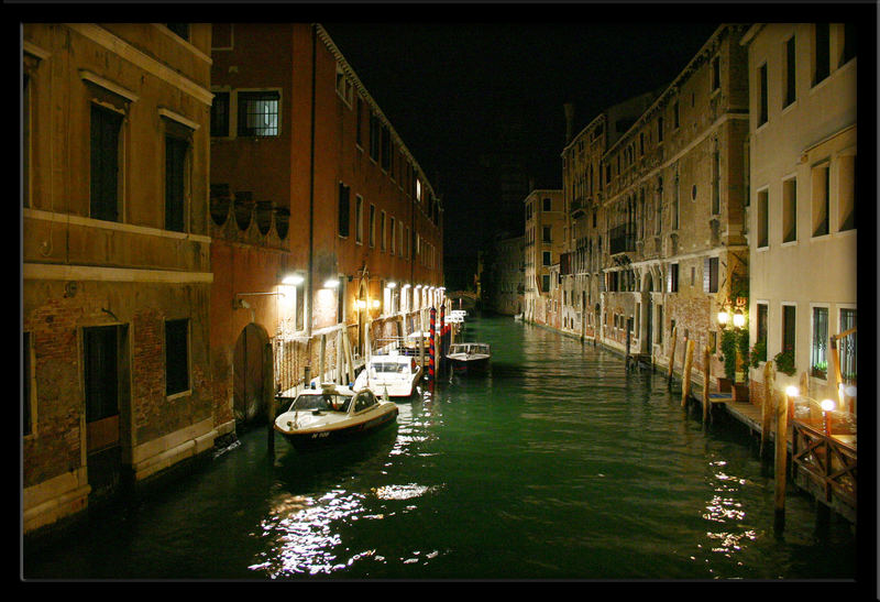 The Canals of venice at night