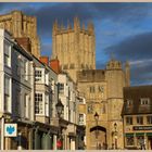 the cathedral from the market place Wells