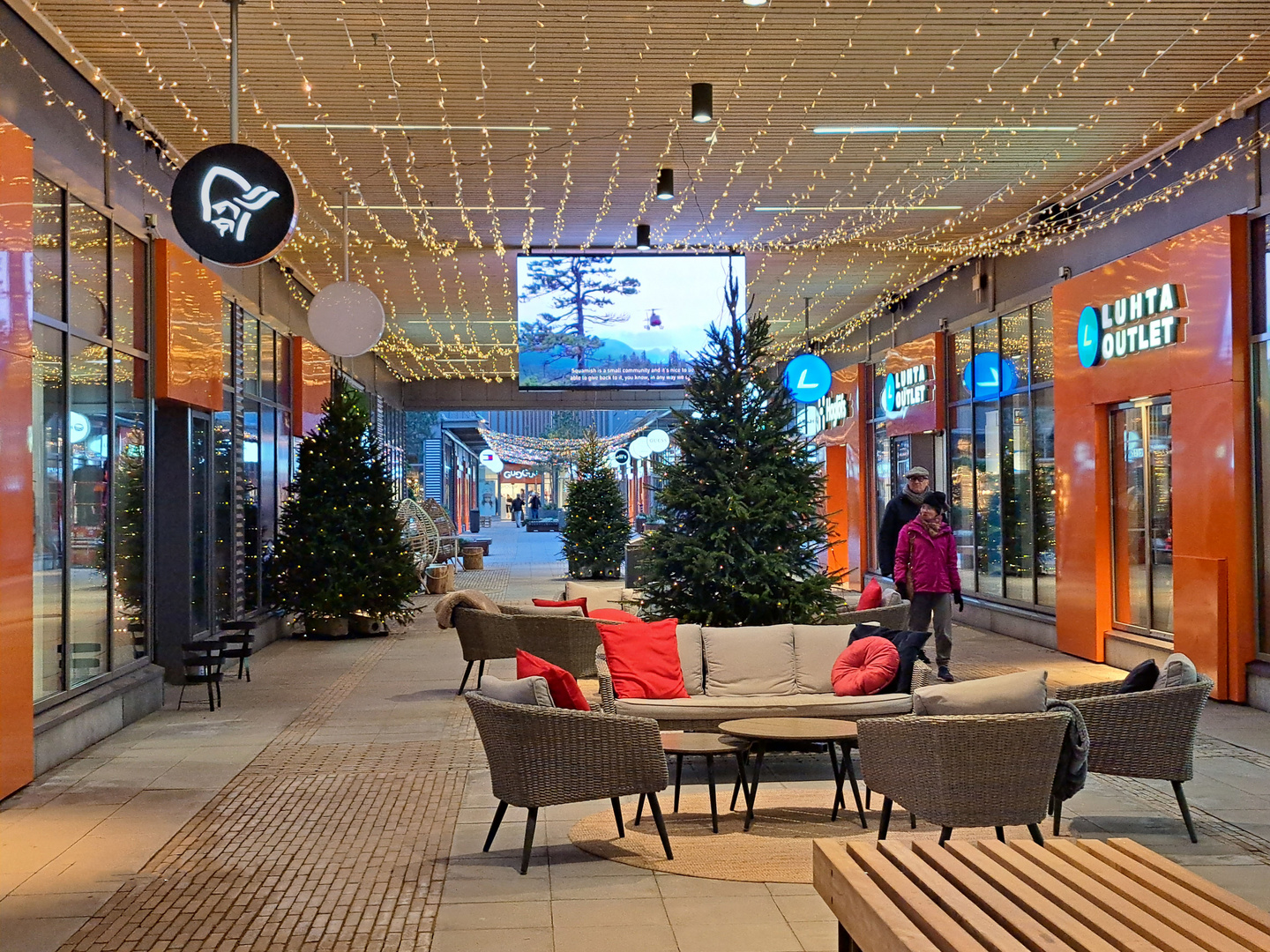 The Christmas decoration on shopping center