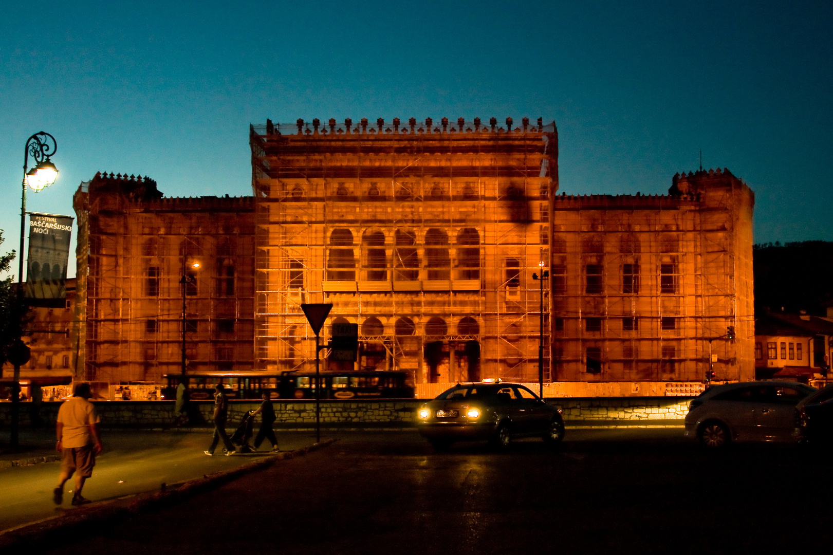 The City Hall of Sarajevo under reconstruction (Sommer 2010)