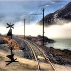 The Climb to Bernina Pass in Morning Fog 