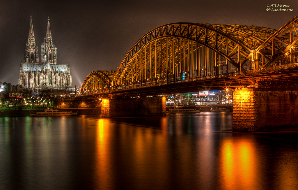 The Cologne cathedral by night