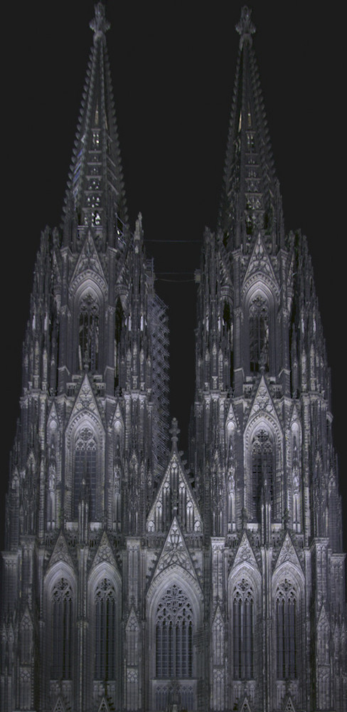 The Cologne Cathedral by night on Friday the 13th of March 2009