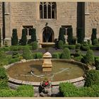 the courtyard of the langley castle Hotel