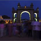 The crowded gates of Mysore Palace