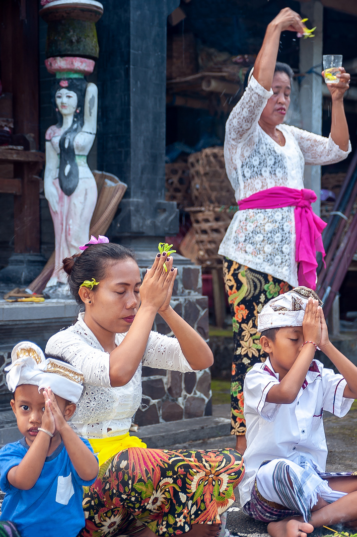 The daily pray inside the private temple