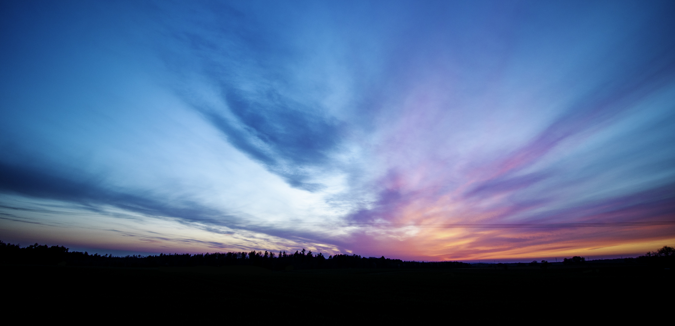 The Dark Forest And The Beautiful Sunset