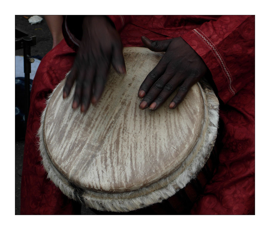 the djembe player