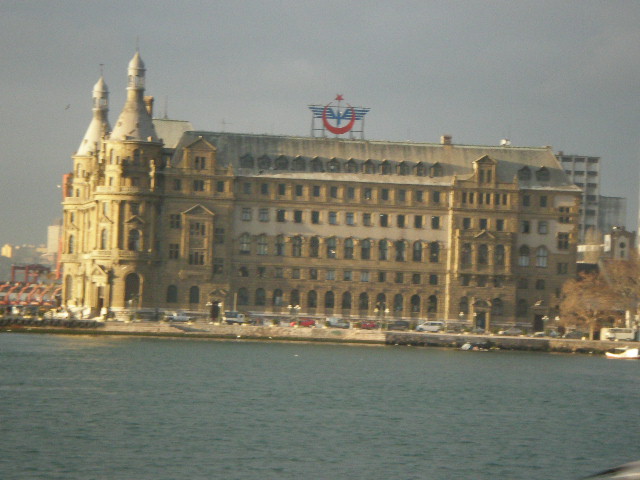 The door from Istanbul with ship and railway