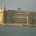 The door from Istanbul with ship and railway