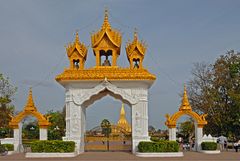 The door to Pha That Luang - The Golden Stupa in Vientiane