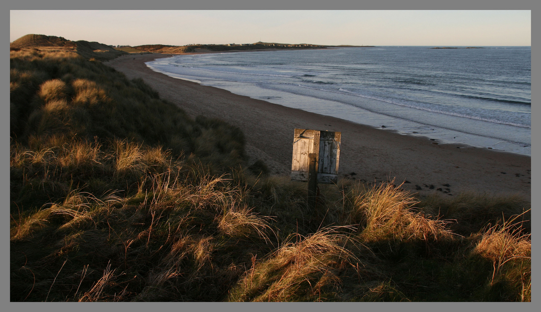 the dunes at embleton bay dusk