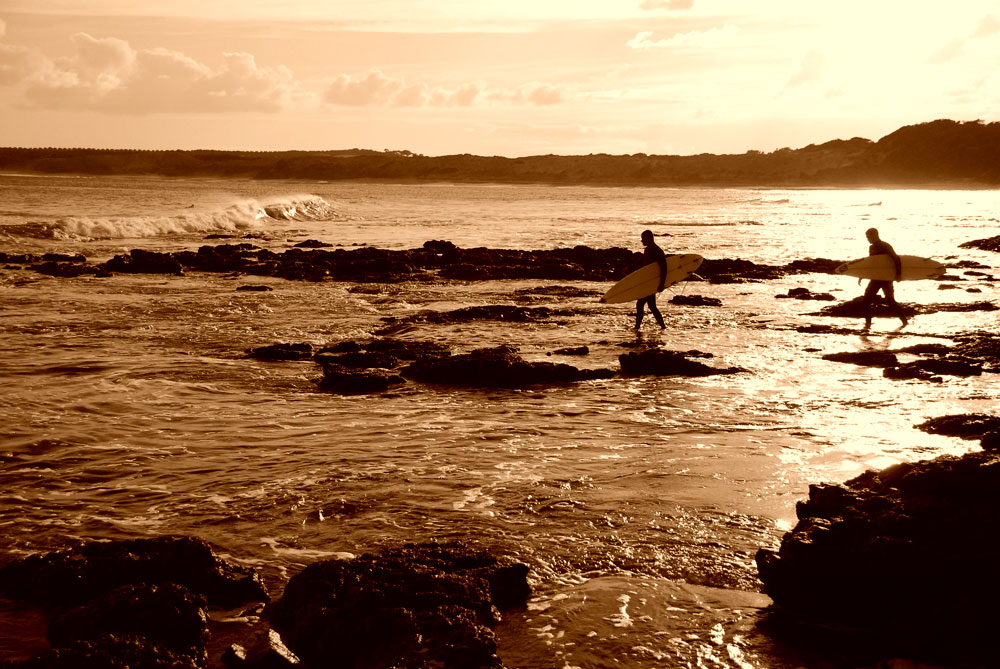 The early morning surf