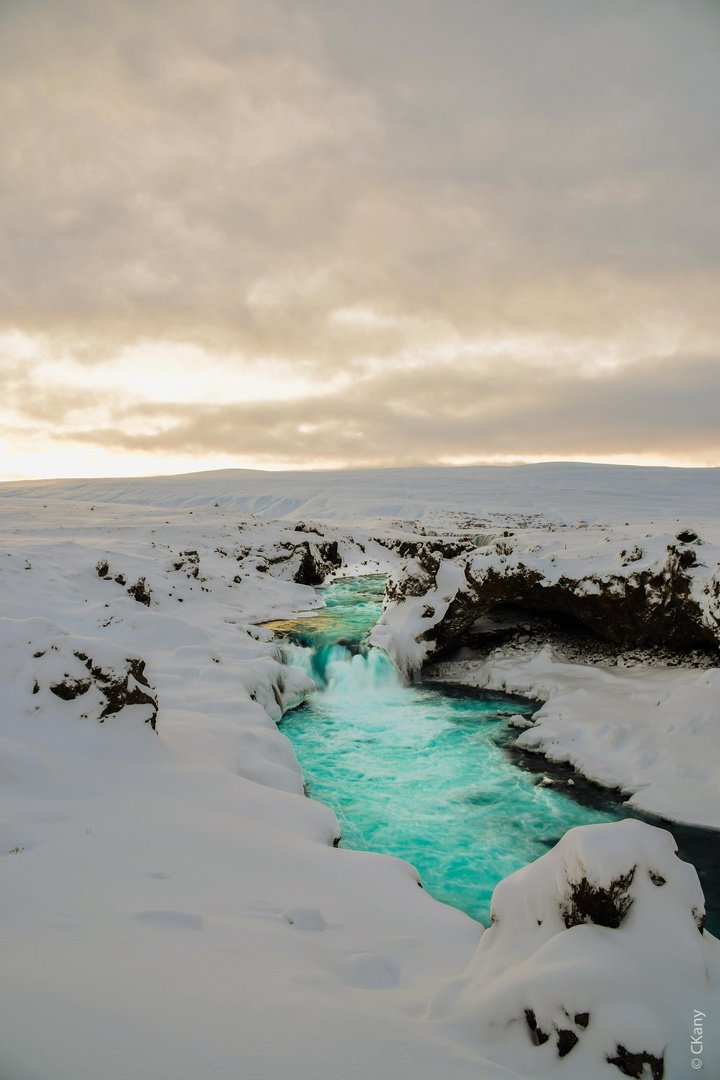 The End of the Day at Geitafoss Waterfall