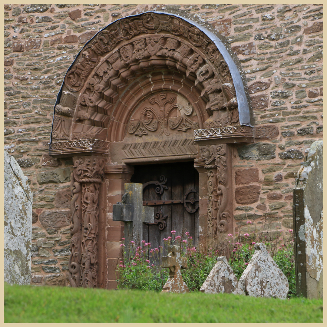 the entrance to kilpeck church