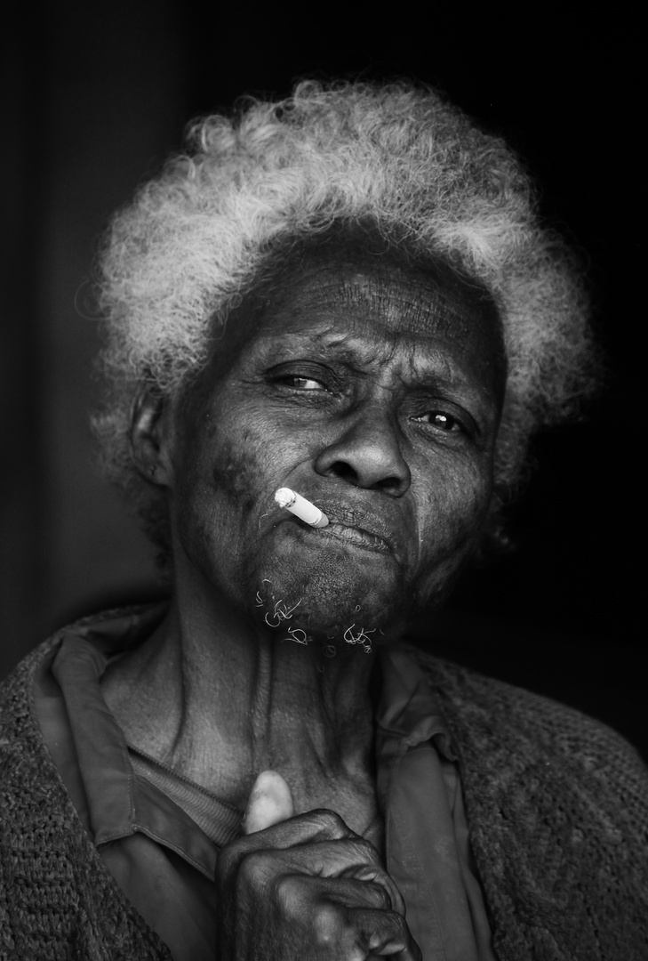 The Face of a Life - Portrait of a Cuban Woman BW