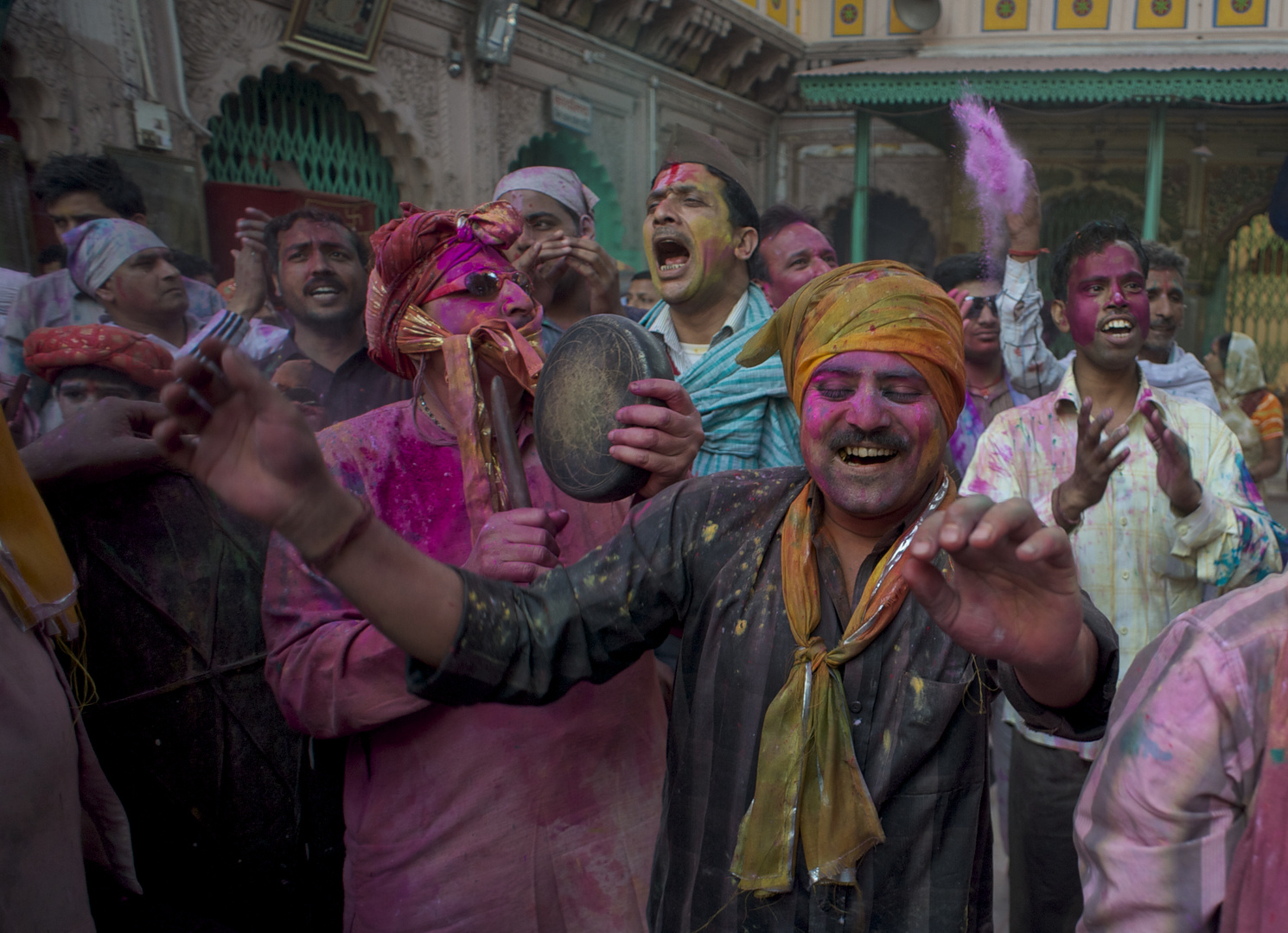 The Festival of Holi started to Dance Men First