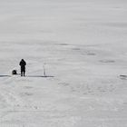 The fishermen's on ice near the center of Helsinki