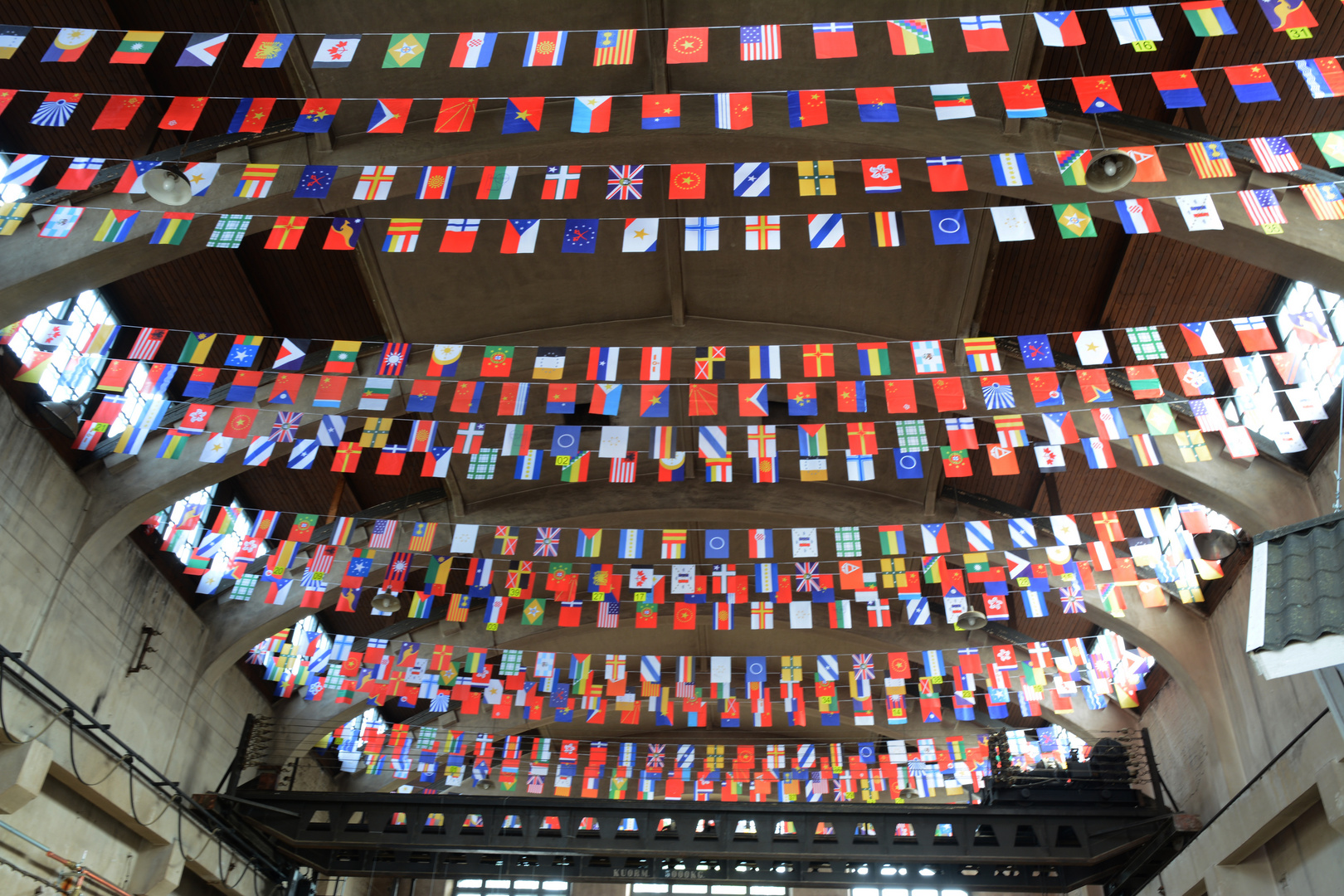 The flags on roof 