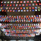 The flags on roof 