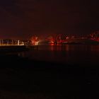 The Forth Rail Bridge at night