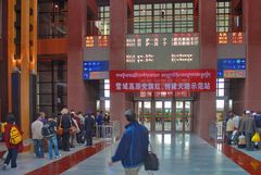 The gate to board the train to Beijing