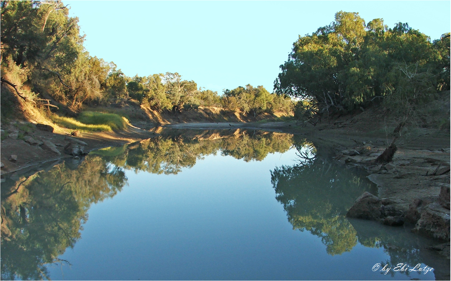 ** The Georgina River / only a Billabong left **