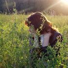 The girl in a grass