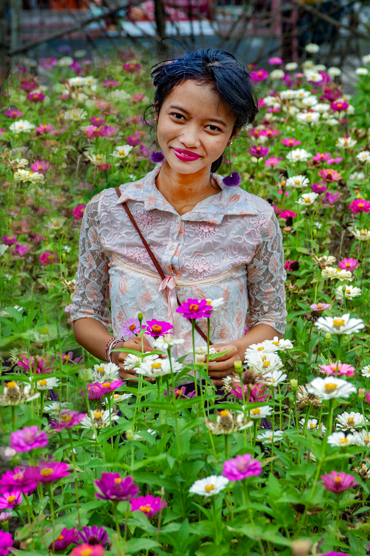 The girl in the flower field