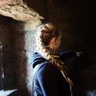 The girl on the ruins of Hanstein Castle