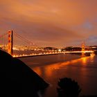 The Golden Gate under Golden Sky